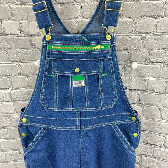 Liberty Bib Overalls Women's  Size L Dark Blue Jean 38 x 31 - Picture 3 of 13